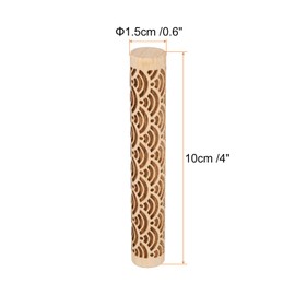 HARFINGTON Wood Clay Roller 4" Water Wave Pattern Rolling Pins Wood Rollers Pottery Tools Wood Grain Texture Rollers for Clay Baking Dough Playdough DIY