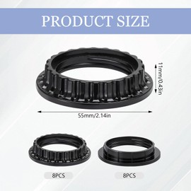 16 Pack Lamp Shade Ring, Light Socket Shade Ring - 34mm & 39mm Sizes, Fit E26 Socket, 16 Pieces for Lamp Fixture Replacement