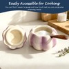 Purple Onion Shaped Ceramic Salt Cellar with Lid and Spoon,