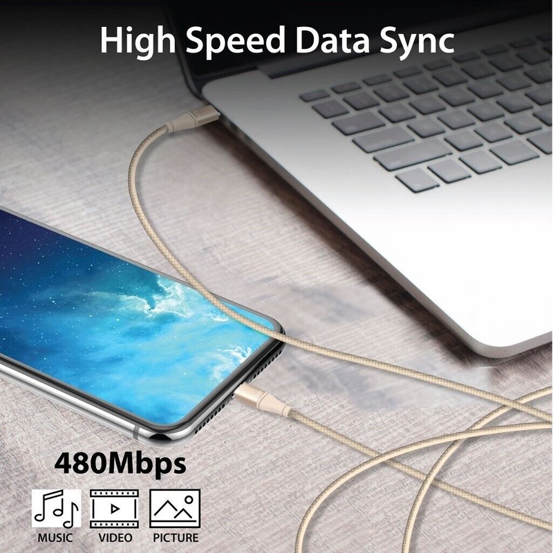 iLuv ICB278GD Fast Charging USB-C to Lightning Cable, 10ft. Apple