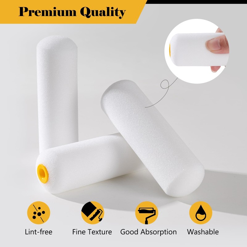 Mister Rui 4" Paint Roller Set and 2" Small Paint