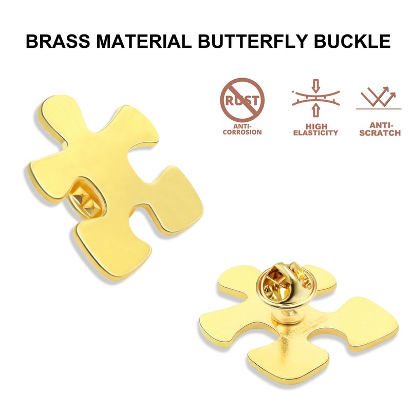 20/Pcs Employee Appreciation Gifts Gold Puzzle Piece Pins Bulk Autism