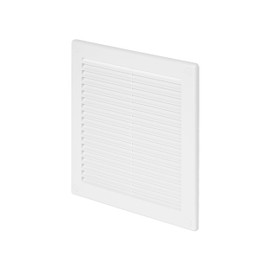 Awenta 6" x 6" Inch Square Plastic White Ventilation Grille with Mesh - Intake, Exhaust, Dryer Soffit Air Vent cap - HVAC Ceiling Register vent cover - Crawl Space Exhaust Wall Vent Hose