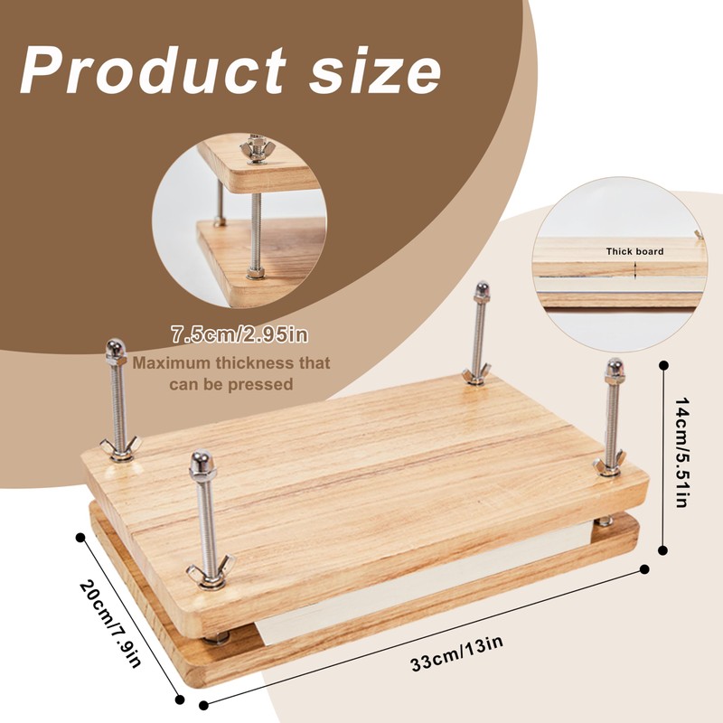 FUXAFU 50 Pcs Book Binding Kits, 13"x7.9" Inch Wooden Book