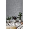 Textured Plain Dark Gray Silver Metallic Wallpaper Faux Fabric Rusted