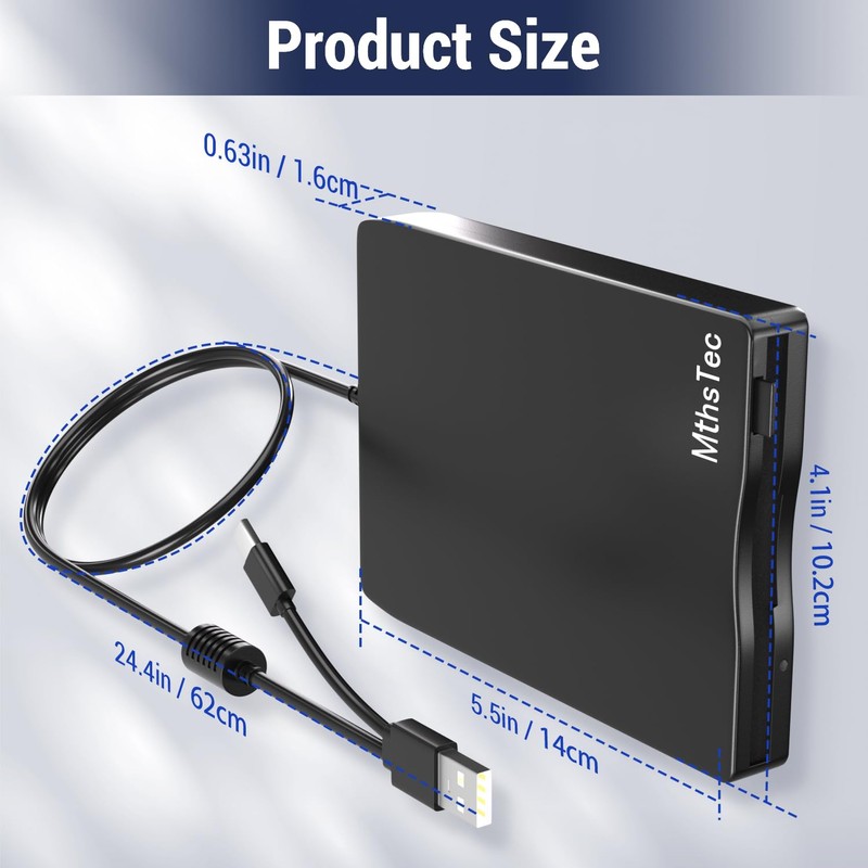 MthsTec - Disquete USB externo de 3,5 pulgadas USB y