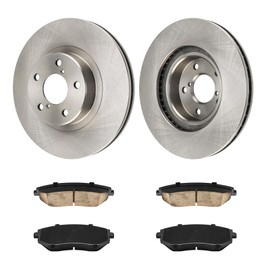 KAX Front Brake Kit, OE Brake Rotors and Ceramic Brake Pads | Fits Subaru Impreza 2002-2011 2.5L, Subaru Legacy 2003-2004, Subaru Legacy 2002 2005 2.5L, Saab 9-2X 2005-2006 2.5L