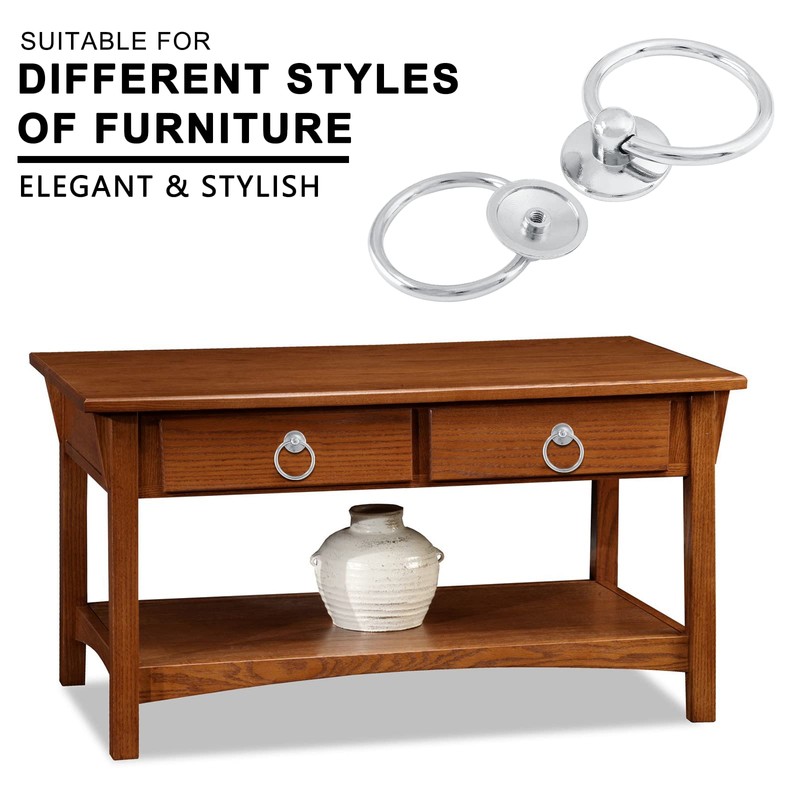 Waziaqoc 6PCS Modern Style Ring Pulls, Chrome Pull Ring Zinc