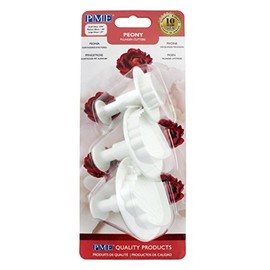 PME Set of 3 Peony Plunger Cutter, White