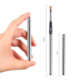 Generic Professional Lip Makeup Brushes for Lipstick Lip Gloss,Exquisite in clude Lid, Silver