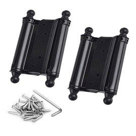 Samcos Free Hinge, Stainless Steel, Double Opening, Load Capacity 33.1 lbs (15 kg), Adjustable Spring Hinge, Hardbase Hardbase, Compatible Door Thickness: 0.8 - 1.4 inches (20 - 35 mm), Set of 2, Black