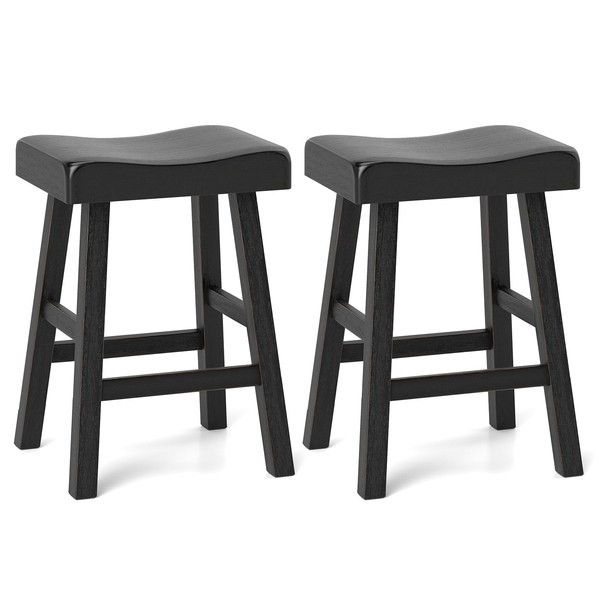Giantex 24" Bar Stools Set of 2, Counter Height Saddle