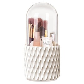 FIVAVA Make Up Organiser 360° Rotatable Makeup Brush Storage 5 Compartments Brush Holder Cosmetic Storage for Make-up, Lipstick, Brush, Makeup Brush Holder for Dressing Table