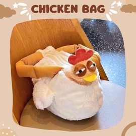 Vicyol S&D Chicken Shaped Bag. Casual Plush Backpack, Funny Plush Bag, Chicken Plush Hen Shaped Bag with Handle, Fun for Kids and Adults.Collectable