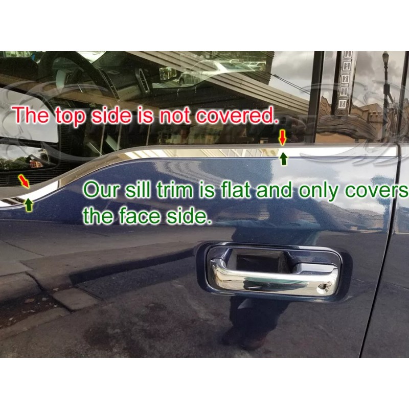 Trims Express fit:2019-2025 Chevy Silverado 1500 Crew Cab Window Sill