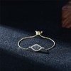 Evil Eye Hamsa Hand Bracelet for Women Dainty 14K White