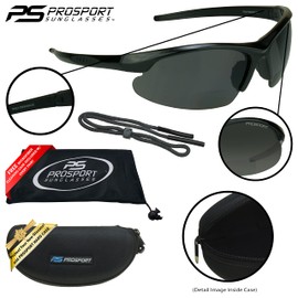 proSPORT Polarized Bifocal Sunglass Reader Grey Lens +2.50 Men and Women. Anti Glare Impact Resistant Polycarbonate Lenses. Zipper Hard Case & Retainer