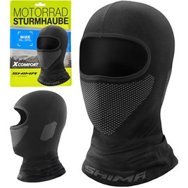 Shima X-Comfort Balaclava Motorcycle Women's Men's Balaclava Summer Winter Hood Under Helmet Breathable Mask Quick Drying Outdoor Sports Underhelmet (Unisex, Black, XXS-S)