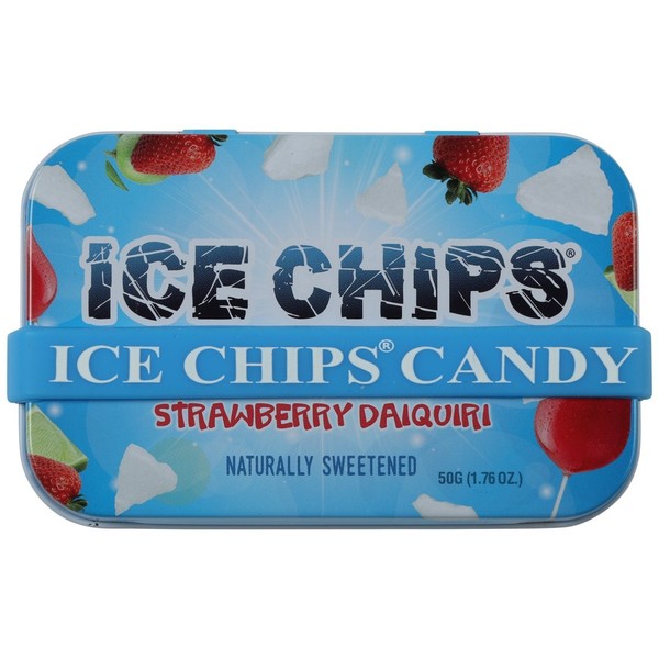 ICE CHIPS Xylitol Candy Tins (Strawberry Daiquiri, 6 Pack) - Includes BAND as shown