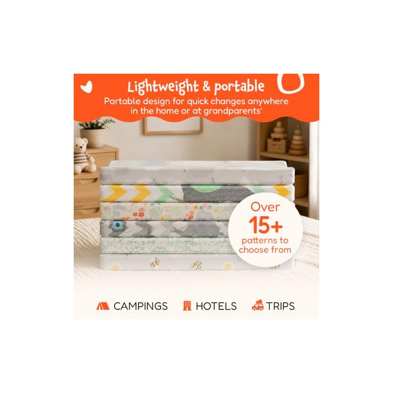 Anti-Roll Wedge Baby Changing Mat - Extra Thick & Durable,