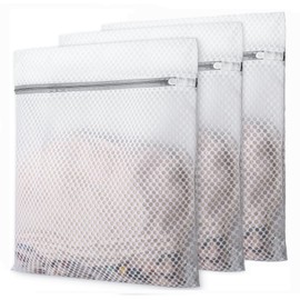 Aieve 3 PCS Honeycomb Mesh Laundry Bags, 16 x 20 Inch Durable Washing Bag for Smalls, Clothing, Footgear, Travel Storage Organize Bag (3 Large)