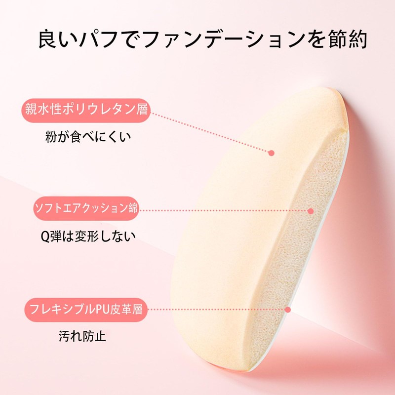クッションファンデ パフ 指パフ 水滴形 柔らかい 乾湿両用 メイク用 ミニサイズ 携帯用化粧品 指先用
