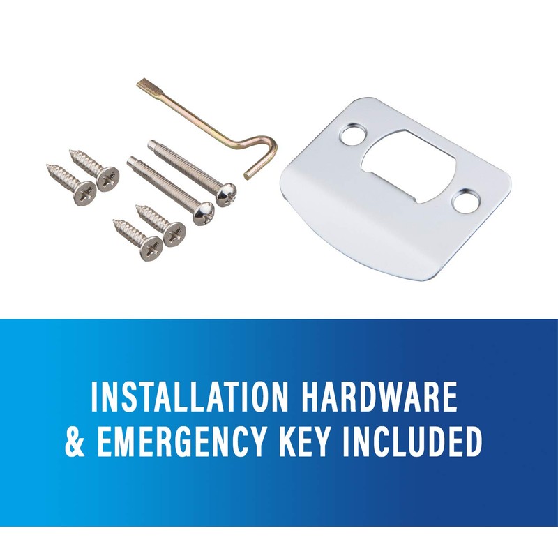 EZ-FLO 57848 Reversible Straight Lever Privacy Door Lockset, Chrome