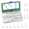 Keadic 360Pcs M5 White Nylon Plastic Pan Round Head Screws,