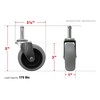 Shepherd 3" Swivel Stem Caster with Soft TPR Tread Rubber