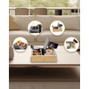 Hitseon Couch Cup Holder Tray, Handy Silicone Bamboo Couch Caddy