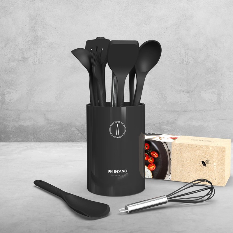 Silicone Cooking Utensils Set - 600°F Heat Resistant, Nonstick Kitchen