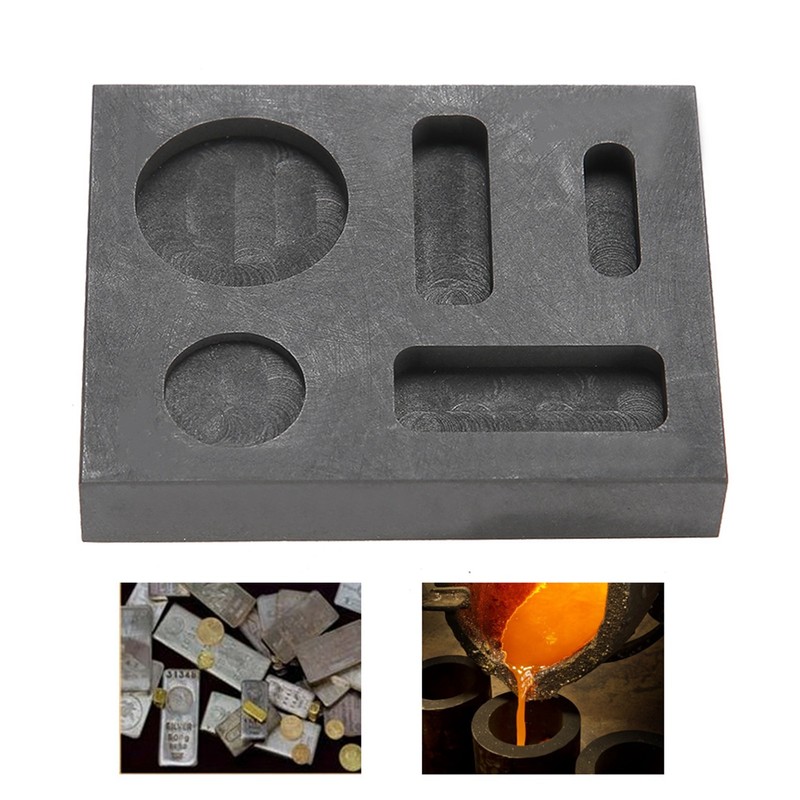 5 Grooves Graphite Ingot Melting Casting Refining Scrap Combo Crucible