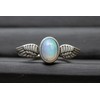 K KOUOKU Ancient Reminder Natural Opal 0pal Ring, Platinum Plated
