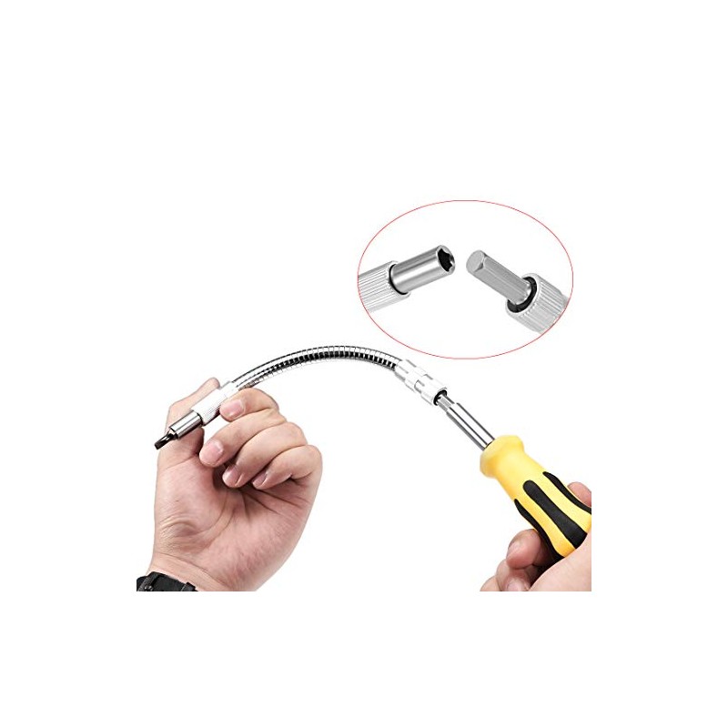sourcing map Flexible Extension Screwdriver Bit Holder Magnetic Extention Hex