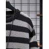Verdusa Men's Distressed Contrast Binding Round Neck Sweater Striped Long