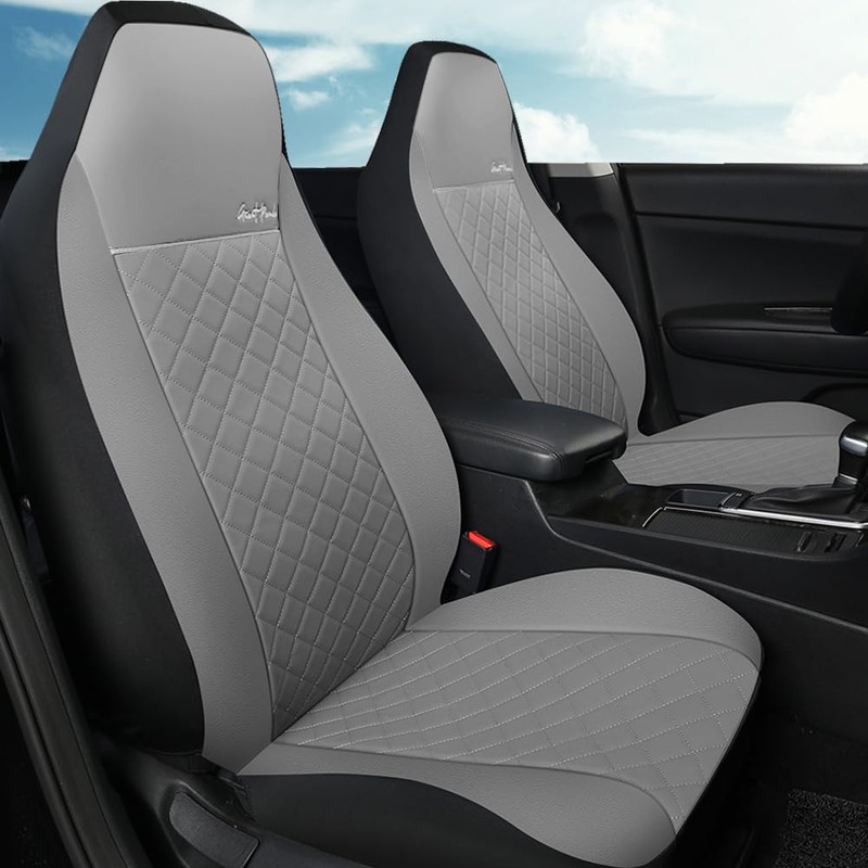 GIANT PANDA Front Seat Covers for Bucket Seats, Faux Leather