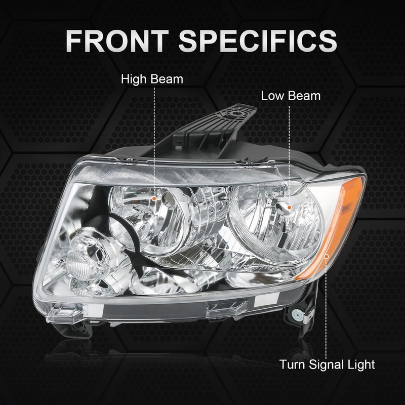 RUIANOMG Headlights Assembly Replacement For Jeep Grand Cherokee 2011 2012