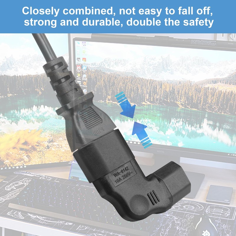 C14 to C13 Power Adapter YACSEJAO 2PCS IEC320 C14 to