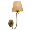 JIMUBEAM Swan Neck Vintage Brass Wall Sconce 1-Light with Rattan