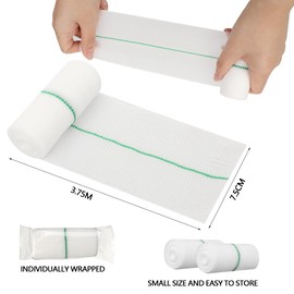 12 Rolls Premium Conforming Bandage 7.5cm x 3.75m Individually Wrapped Gauze Bandage Roll Stretch Mummy Wraps for Wound Care