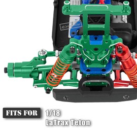 RCarmubWow RC Upgrades Part for 1/18 LaTrax Teton,Shock Absorber &Driveshafts &Suspension Arms &Shock Tower &Body Post &Diff Housing &Chassis &Turnbuckles Camber Links &Caster Block Set,Green