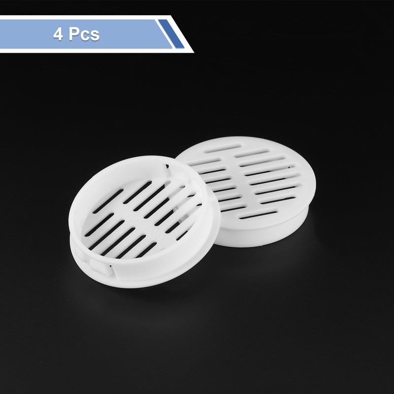 sourcing map Round Soffit Vents 2 inch, 4Pcs White Plastic