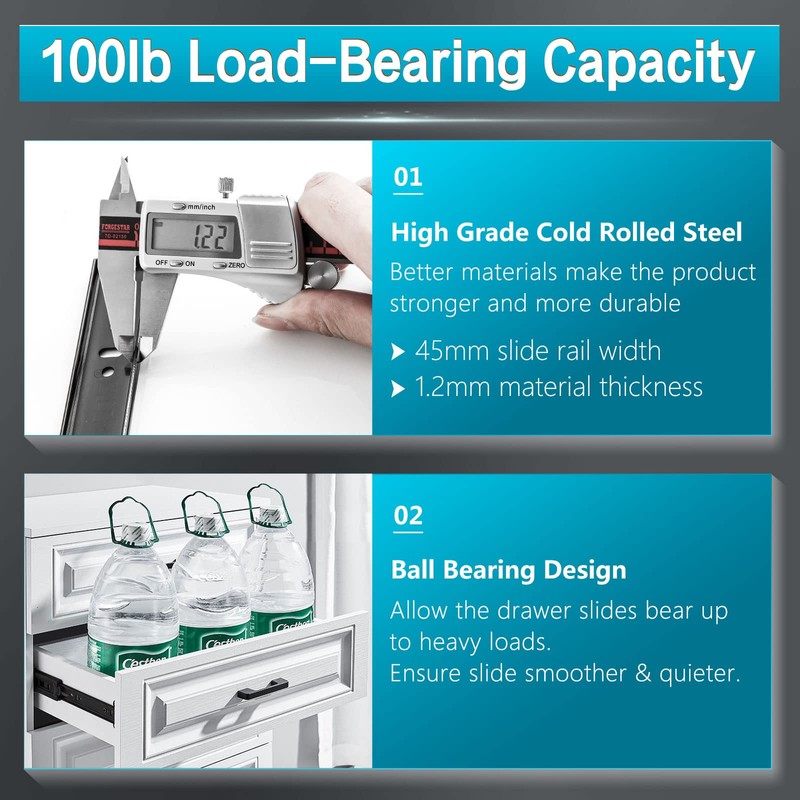 SHUHANG Soft Close Drawer Slides 12 14 16 18 20