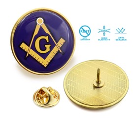 12/Pcs Masonic Flag Lapel Pins Bulk - Metal Free Freemasonry Brooch Badge Souvenir