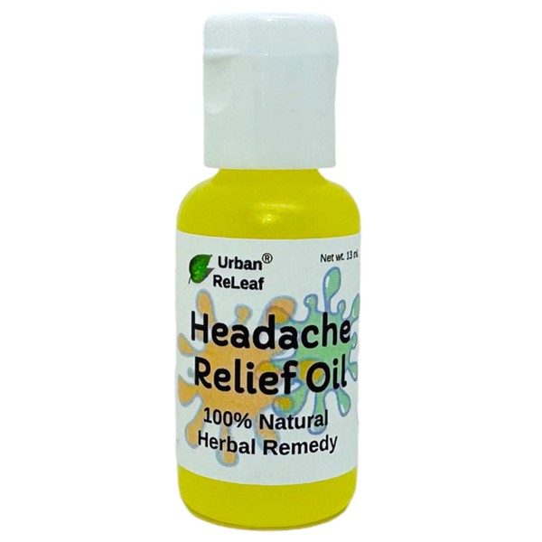 Urban ReLeaf Headache Relief Oil! 100% Natural Herbal Remedy, Sinus, Tension, Neck, Temples. Made in USA! Works Fast! Gentle Essential Oil Relief