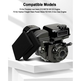 QAGGUM 2 Pcs Air Filter Foam Fit for Predator non hemi 212 69730 68120 Engine, Square Shaped Sponge Air Filter Fit for Harbor Freight Rato Power Motor R210III 212cc Gas Engine