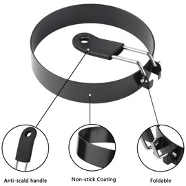 Egg Rings 8 Packs Stainless Steel Pancake Mold And Egg Ring Set Nonstick Round Egg And Omelet Mold for Frying Eggs And Muffins (Set of 8)