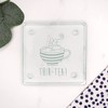 Engraved Square Glass Coaster -"THIR-TEA" Design - 30th Milestone Birthday