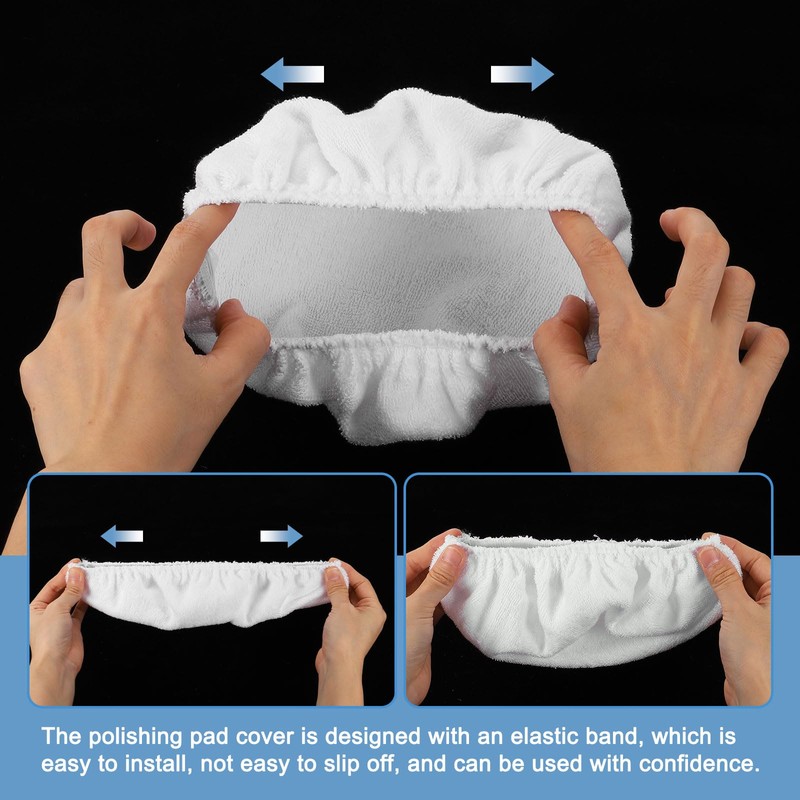 sourcing map 6pcs Car Polisher Bonnet Buffing Pad Cotton Fabric