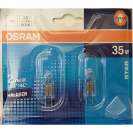 Osram Osram HaloStar Halogen-Niedervoltlampe, GY6.35-Sockel, dimmbar, 12 Volt, 35 Watt - Ersatz fr 50 Watt, Warmwei? - 2900K, 2er-Pack